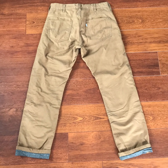 505 Levi’s Tan Khakis with Inner Lining - Picture 4 of 6